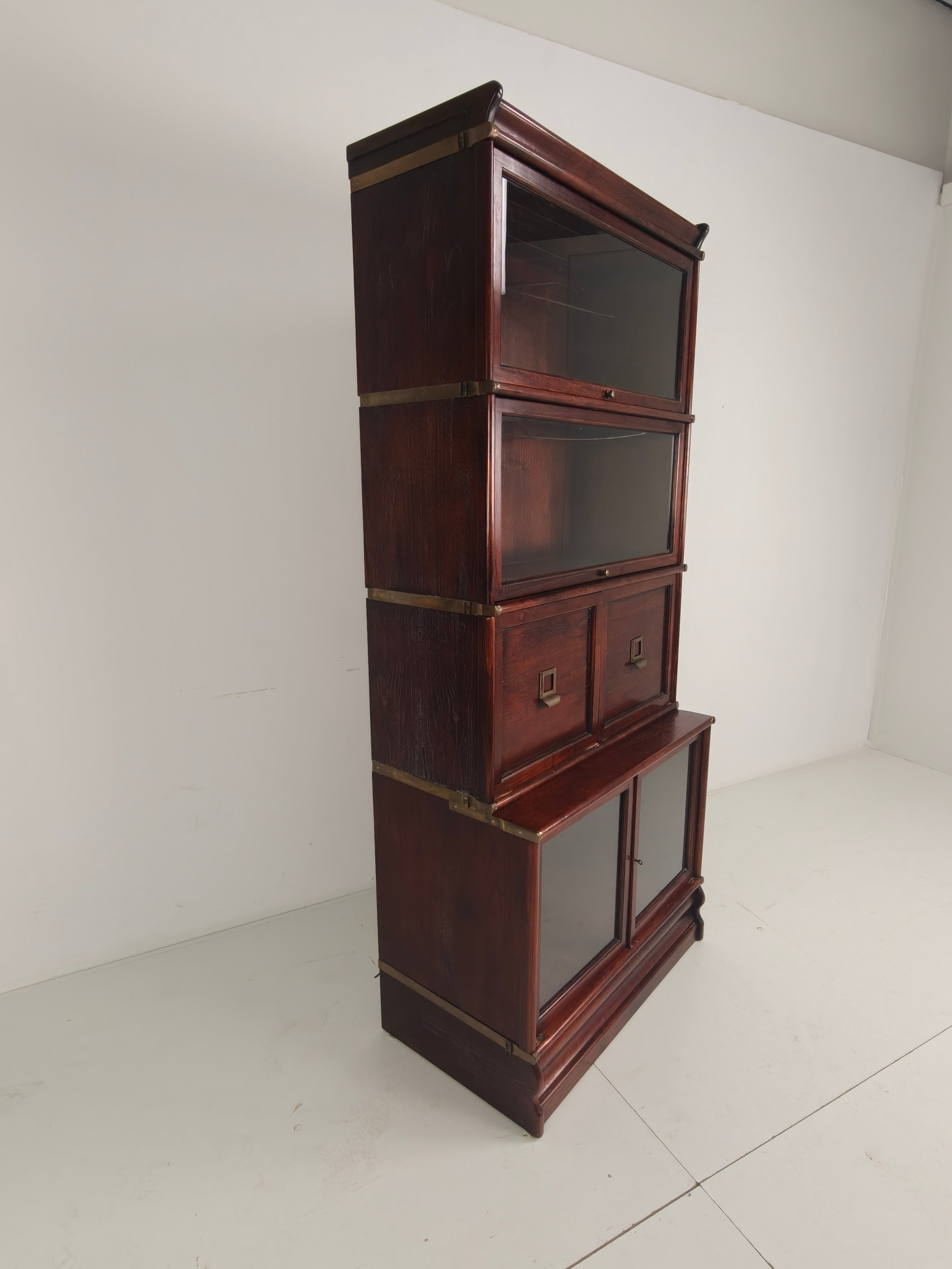 Engelse Mahoniehouten Boekenkast – Globe-stijl – Modulair – Eind 20e Eeuw image 2