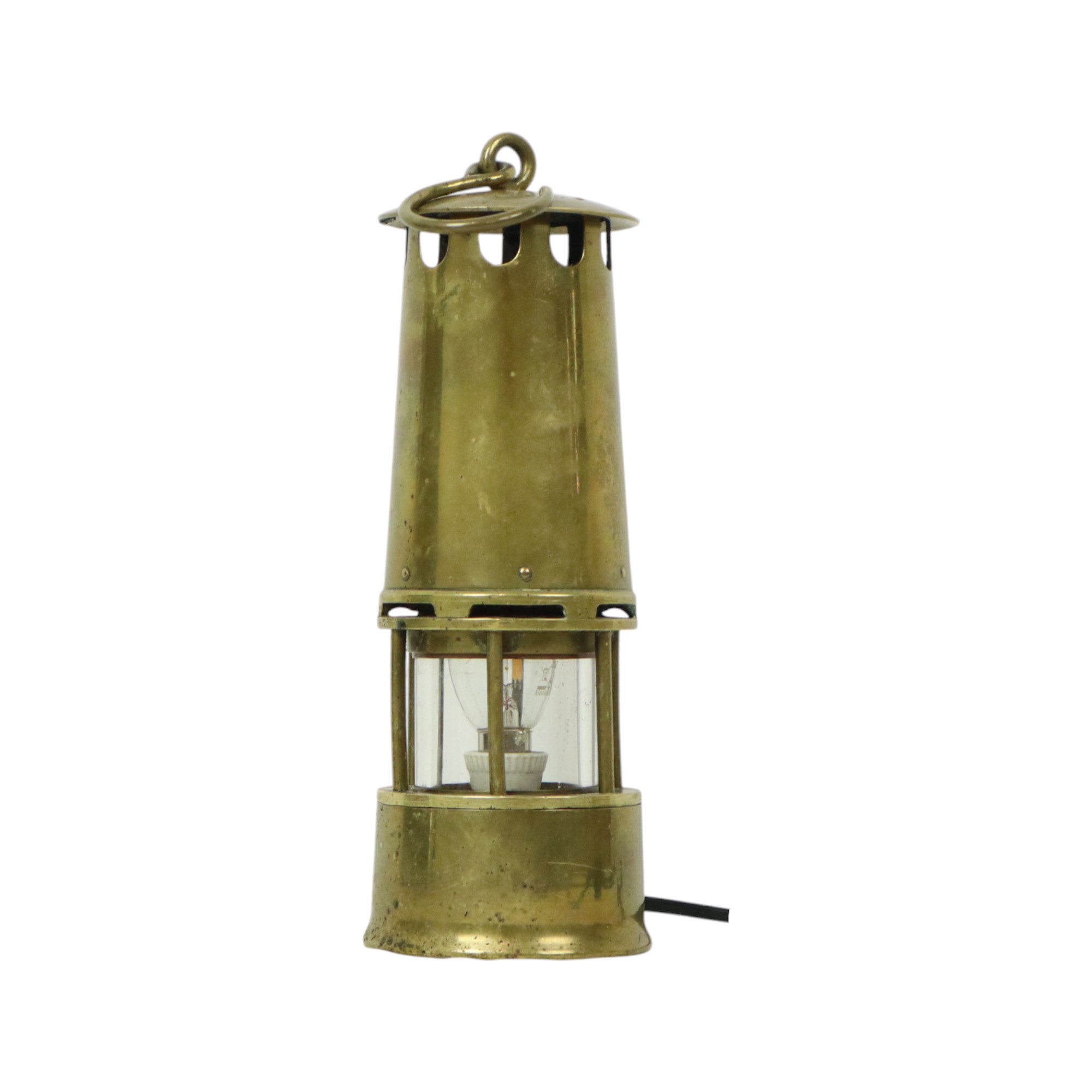 Oude Messing Mijnwerkerslamp Memorabilia Mijn 26cm image 14