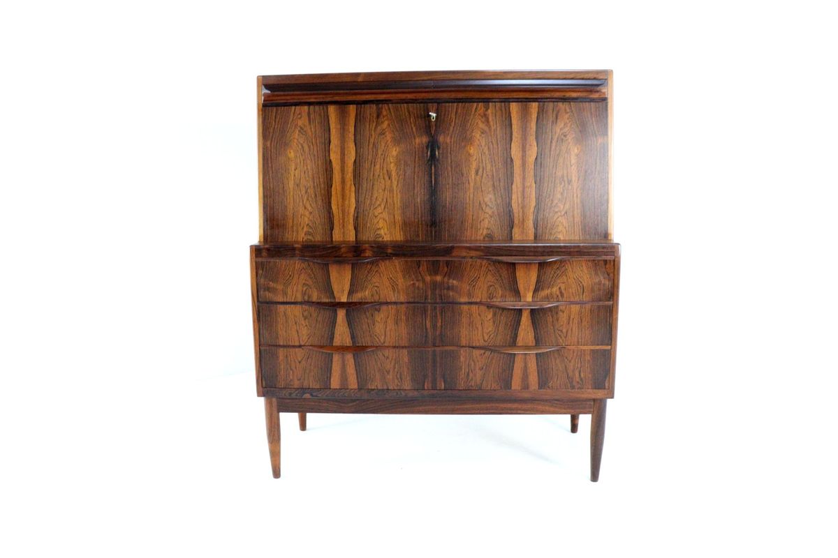 Erling Torvits Voor Klim Møbelfabrik Palissander Secretaire Bureau Kast Vintage Deens image 3