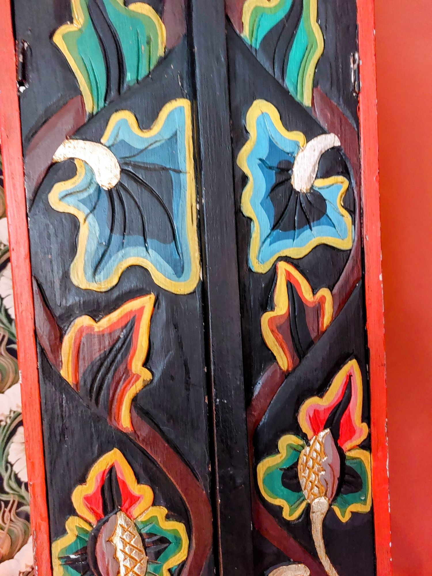 Tibetaans Kastje Houtsnijwerk Handgeschilderd image 7