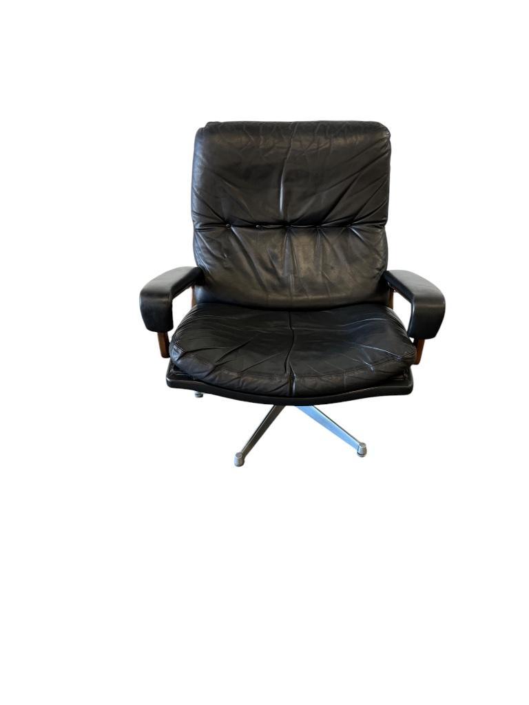 Vintage Zwart Lederen Fauteuil / Eenzit Andre Vandenbeuck image 22