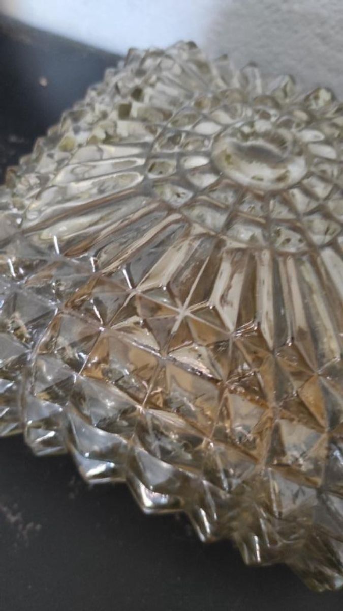 Vintage Plafondlamp Glas Vierkant image 4
