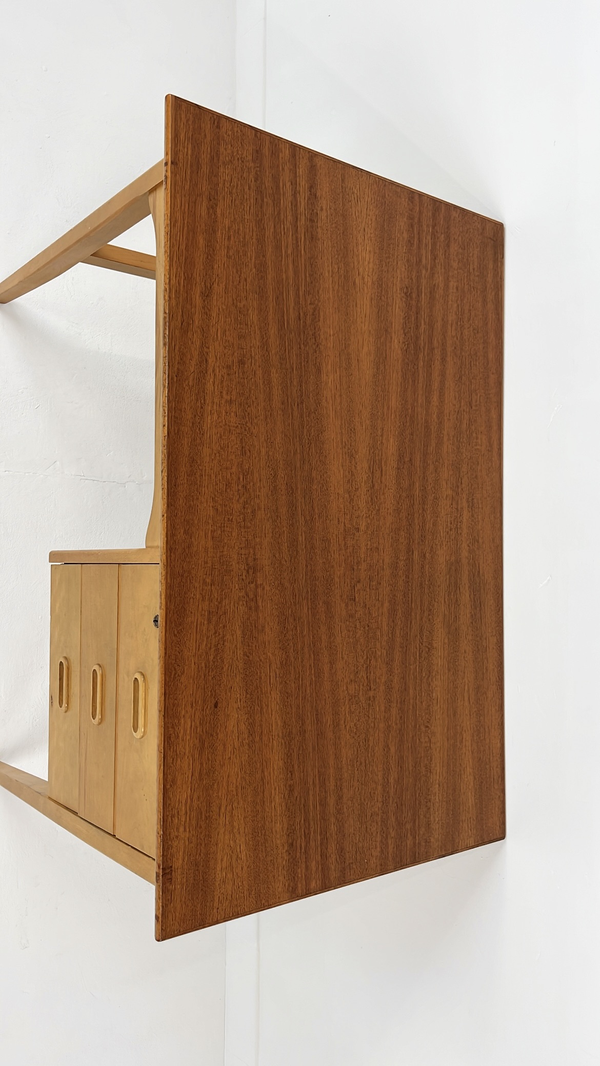 Scandinavisch Vintage Teak Fineren Bureau Veme image 6