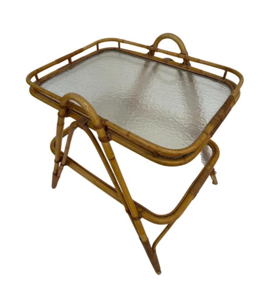 Vintage Rotan Tafel Bijzettafel Rohe Noordwolde Jaren 60 image 13