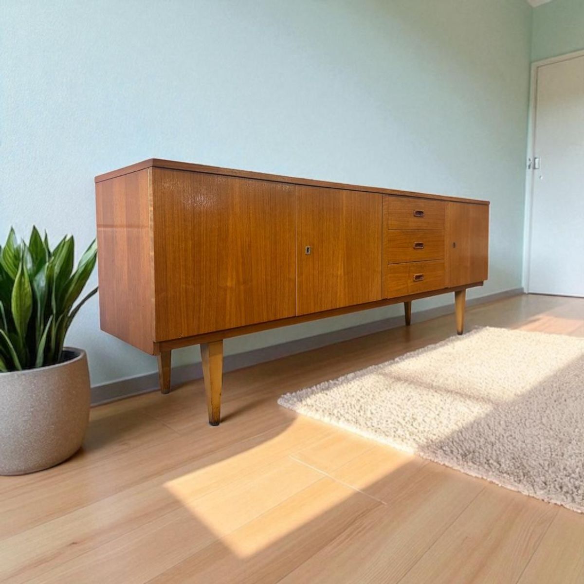 Vintage Scandinavische Houten Dressoir / Kast / Buffetkast image 2