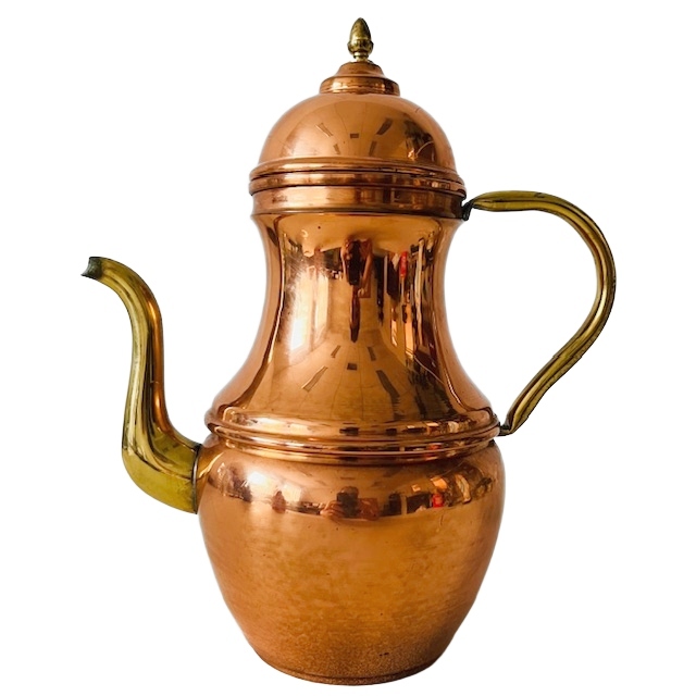 Vintage Theepot Koper En Messing image 2
