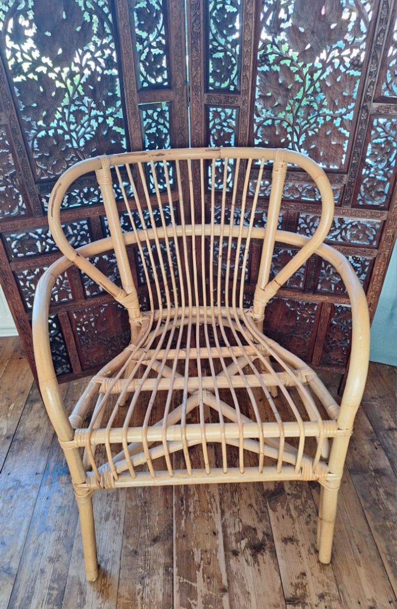 Rotan Stoel, Lichte Kleur In Perfecte Staat image 5