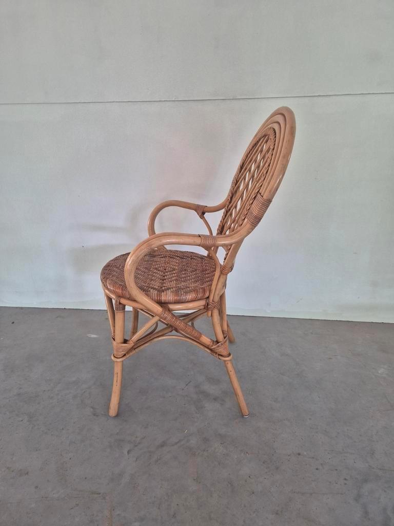 Vintage Boho Rotan Bamboe Stoel image 6
