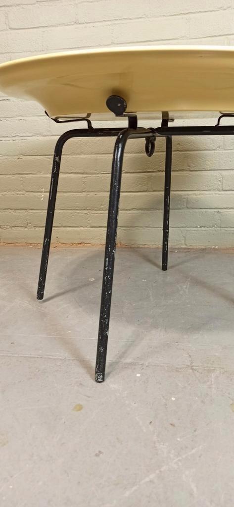 Vintage Metalen Bijzettafel, Salontafel, Geel image 13