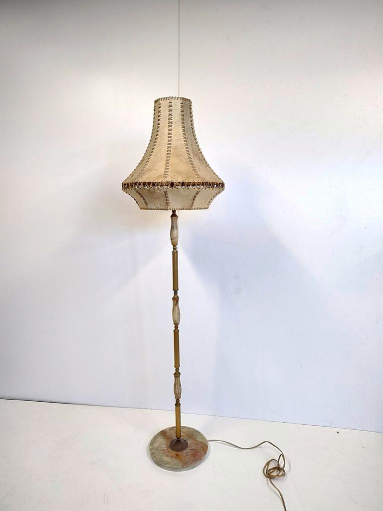 Vintage Staande Lamp Met Lederen Kap image 2