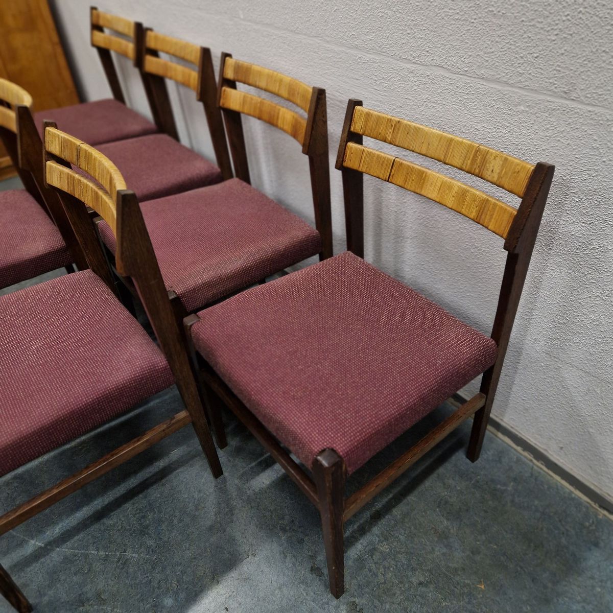 Set Van 6 Vintage Stoelen Eetkamerstoelen Jaren 60 Jaren 70 image 6