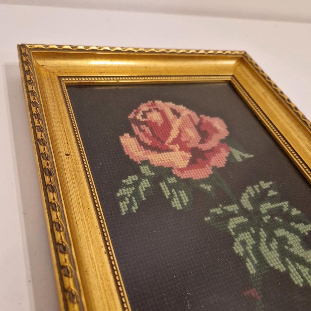 Vintage Schilderij Geborduurd Rozen Borduursel image 4