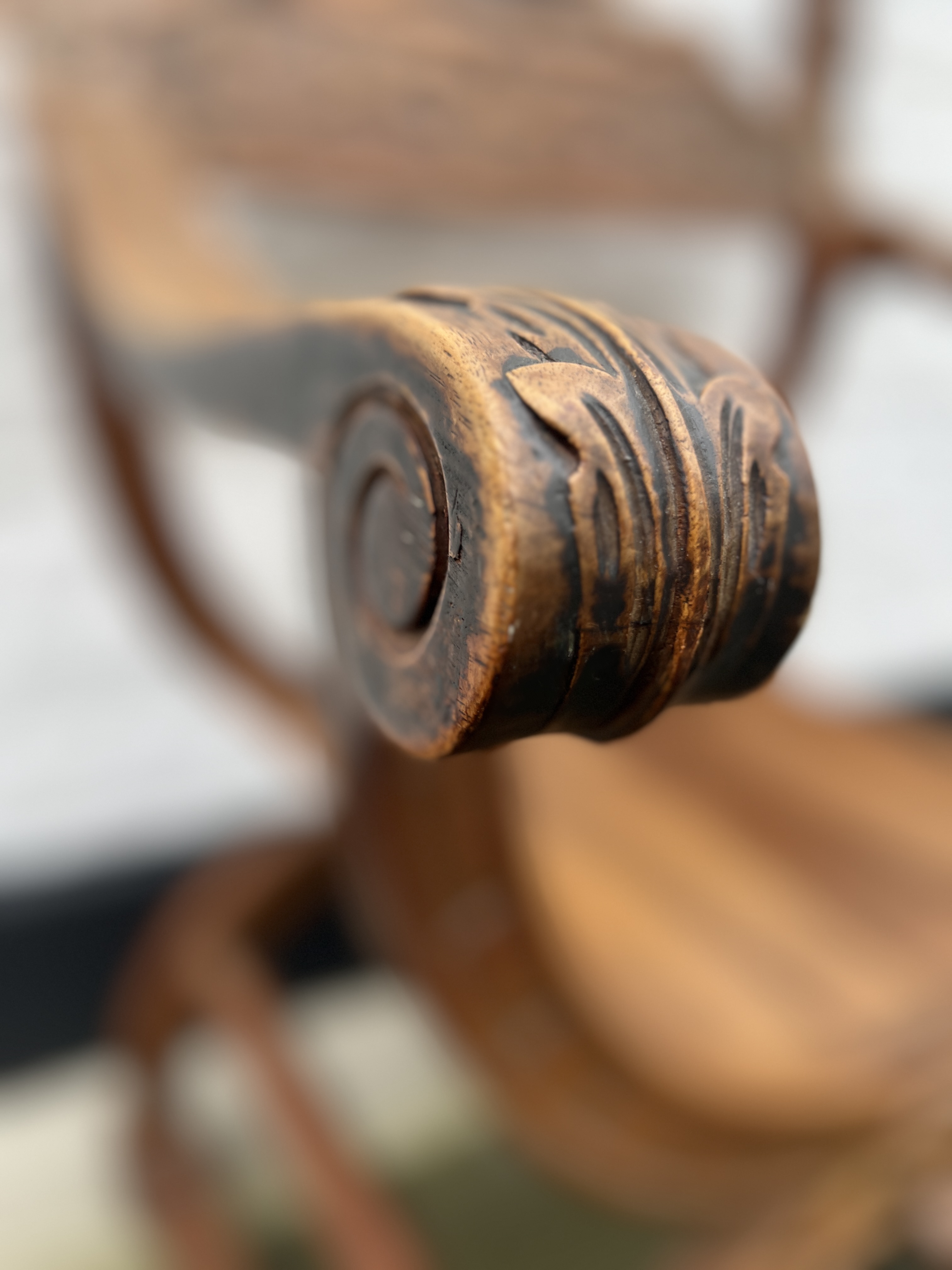 Antieke Stoel - Dagobertstoel Met Mooie Details En Kussentje image 7