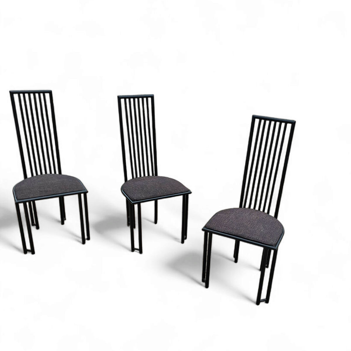 4 X Postmodern Chair / Metal Frame / 1980s image 6