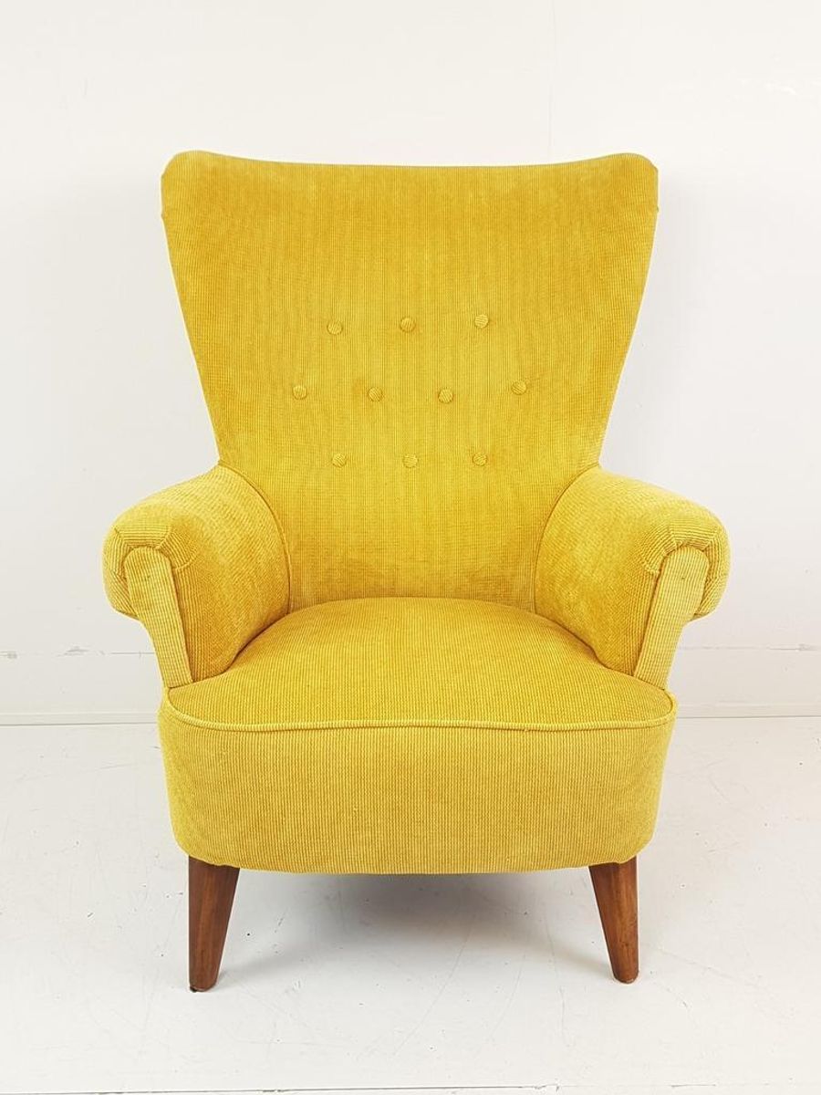 Vintage Artifort Theo Ruth Fauteuil Geel Nieuw Gestoffeerd image 3