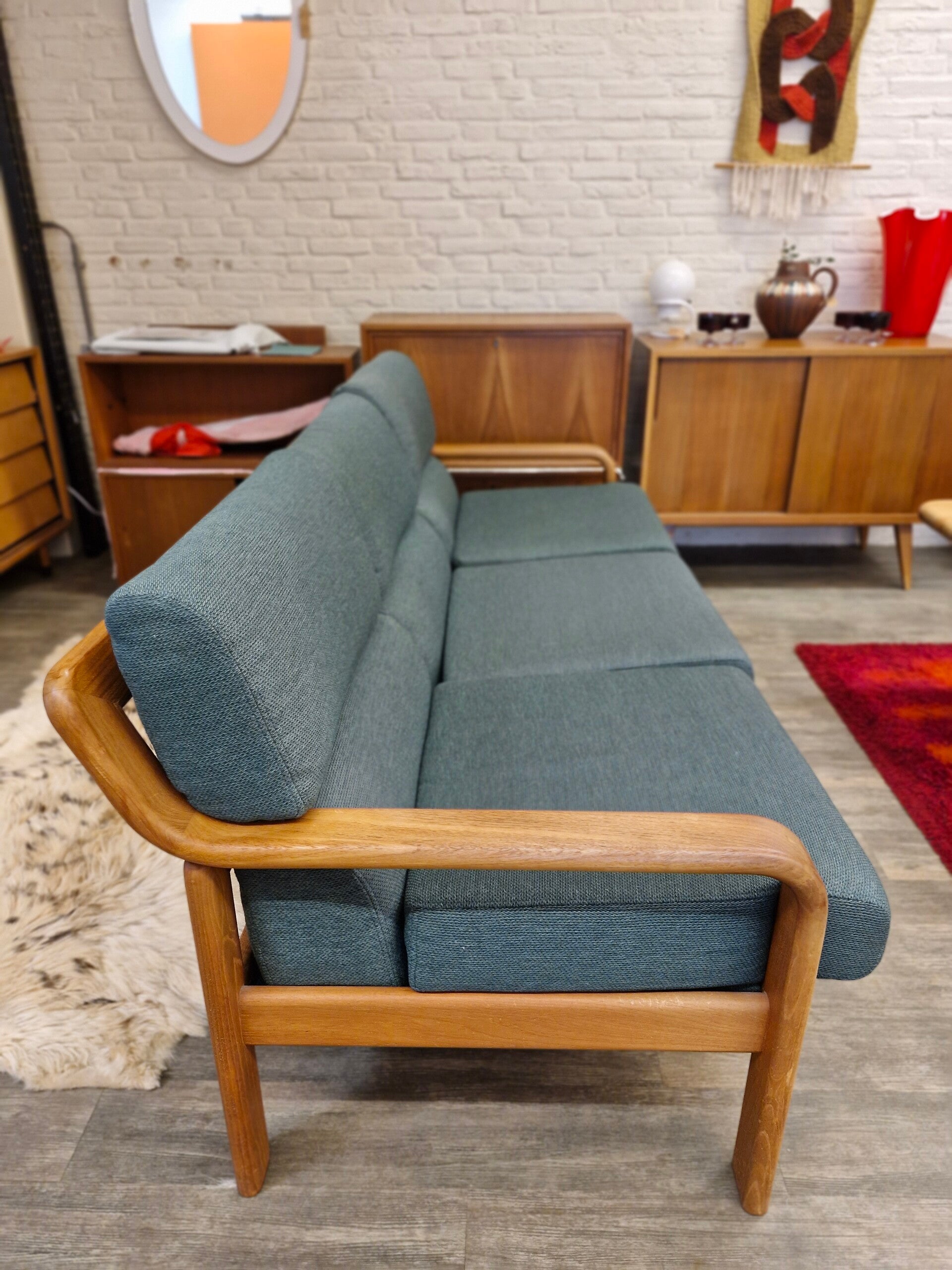 Vintage Deens Design Driezits Bank L. Olson & Son image 10