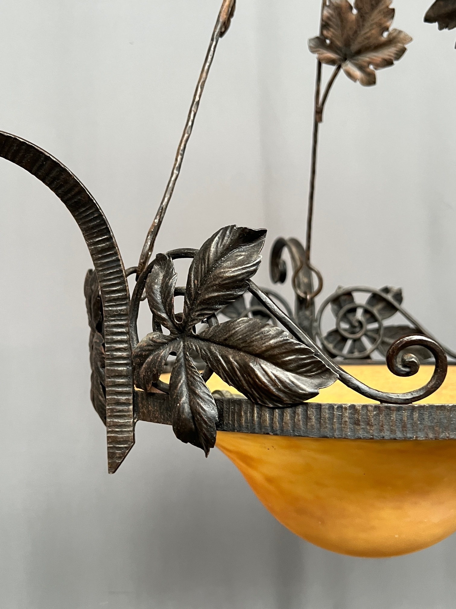Müller Frères Lunéville (1895 - 1933). Kroonluchter In Art Nouveau-stijl. image 4