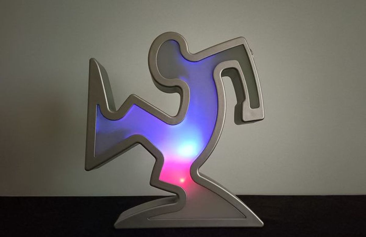 Keith Haring La Linea Lamp Osvaldo Cavandoli Zilver (nieuw In Originele Verpakking) image 18