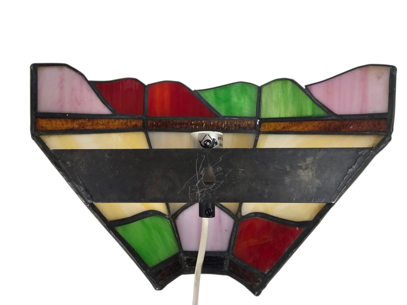 Wandlamp - Tiffany Stijl - Glas En Lood - 3e Kwart 20e Eeuw image 4