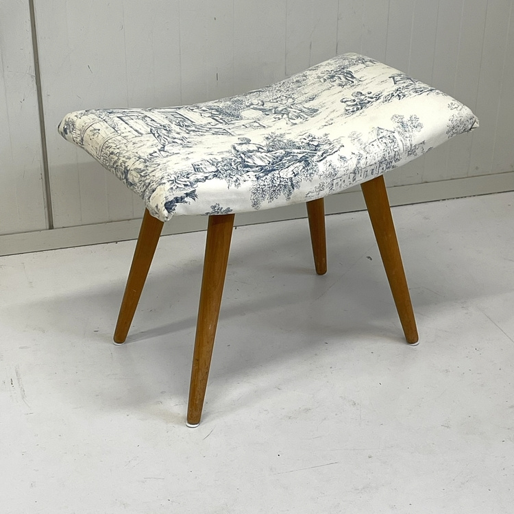 Voetenbankje Toile De Jouy Vintage Poef image 6