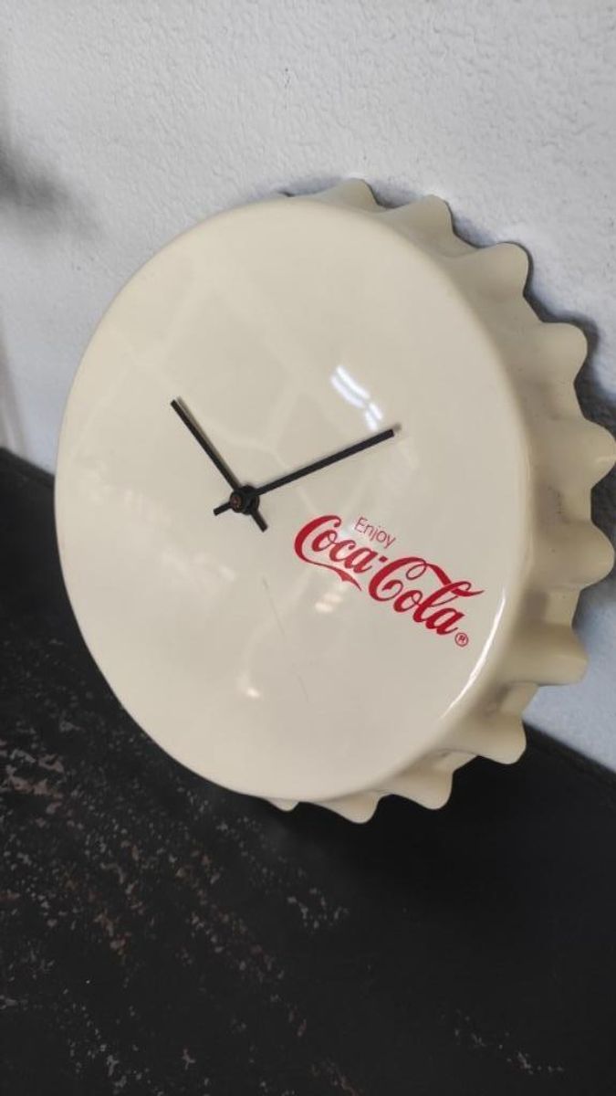 Vintage Wandklok Coca Cola Wit Rood image 4
