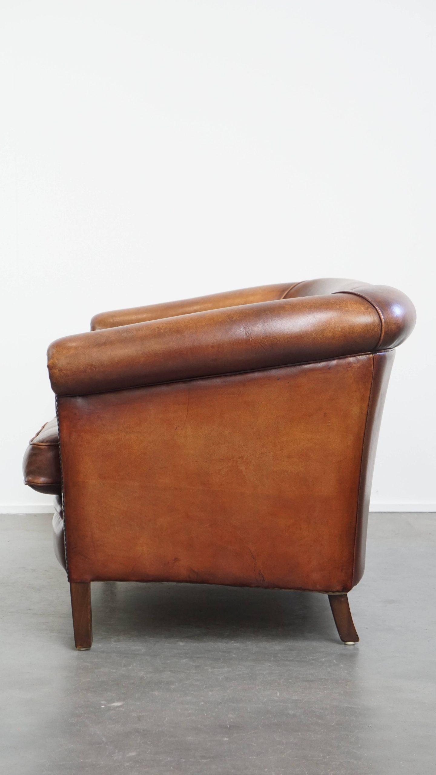 Comfortabele En Luxe 2 Zits Clubbank Gemaakt Van Schapenleer image 5