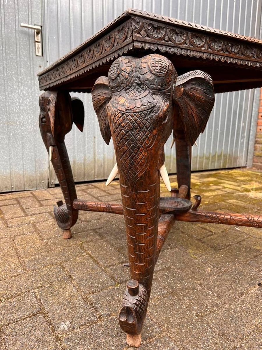 Summer Sale! Antieke Anglo Indian Olifant Tafel Vintage image 3