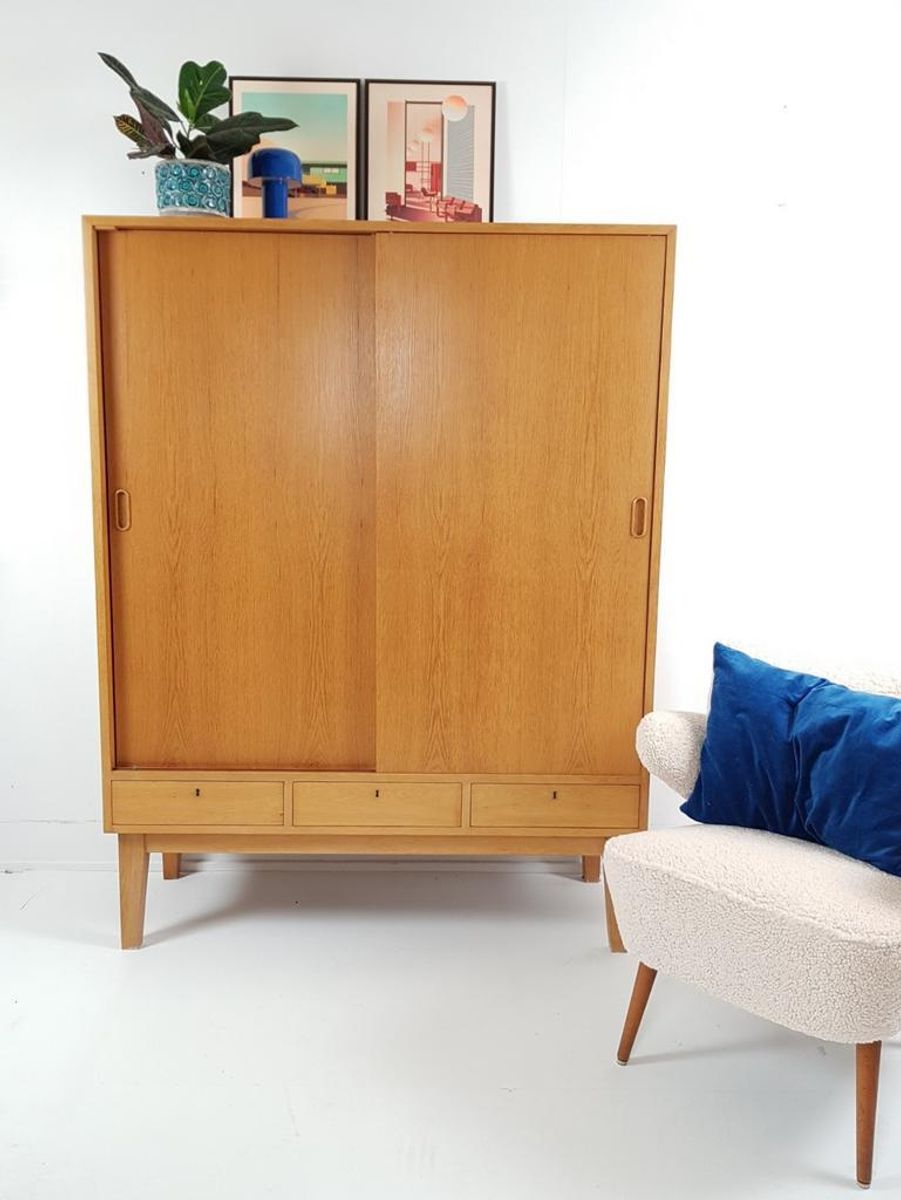 Vintage Deense Wandkast Eiken | Laden | Kast image 15