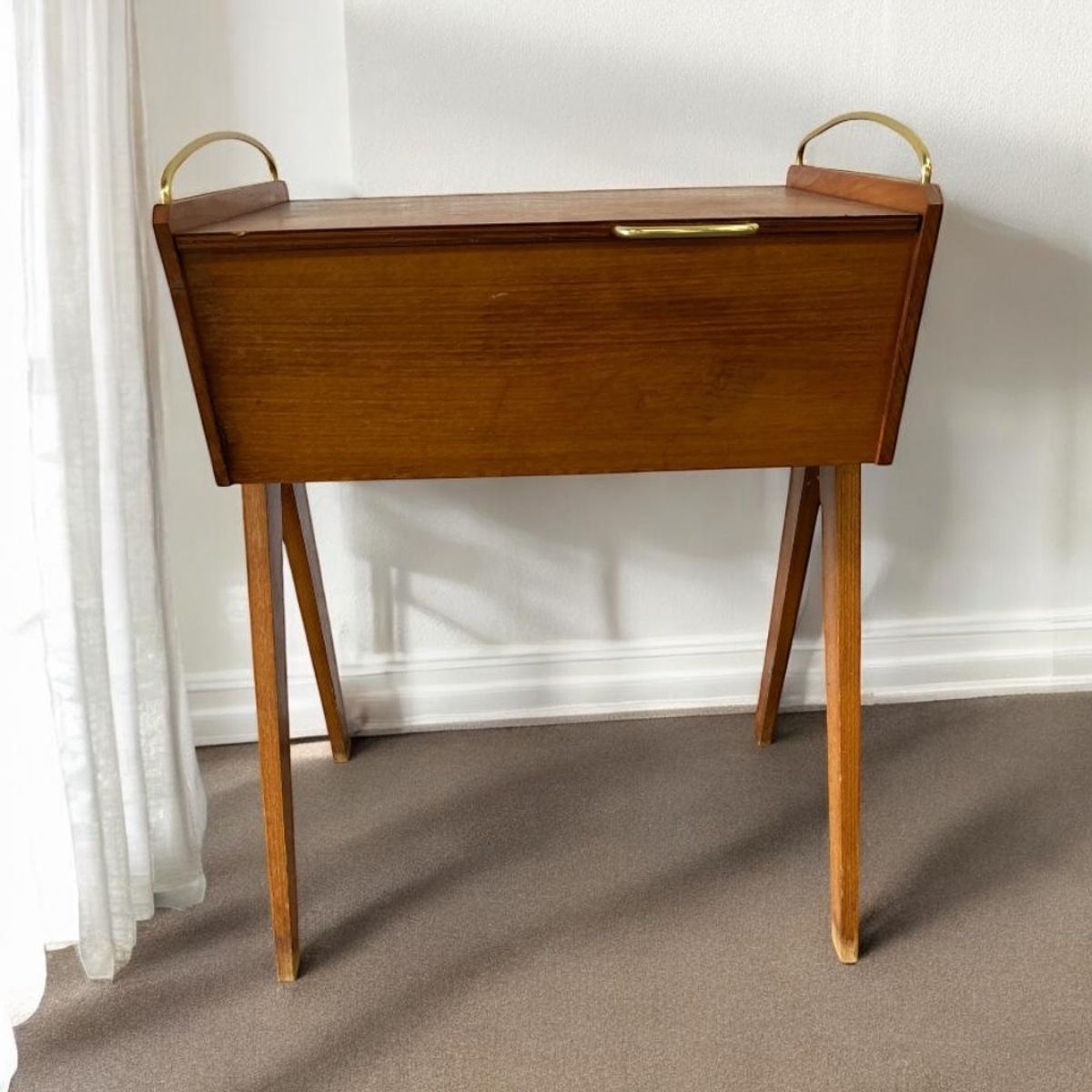 Vintage Naaikist Op Poten – Mid-century Opbergbox image 2