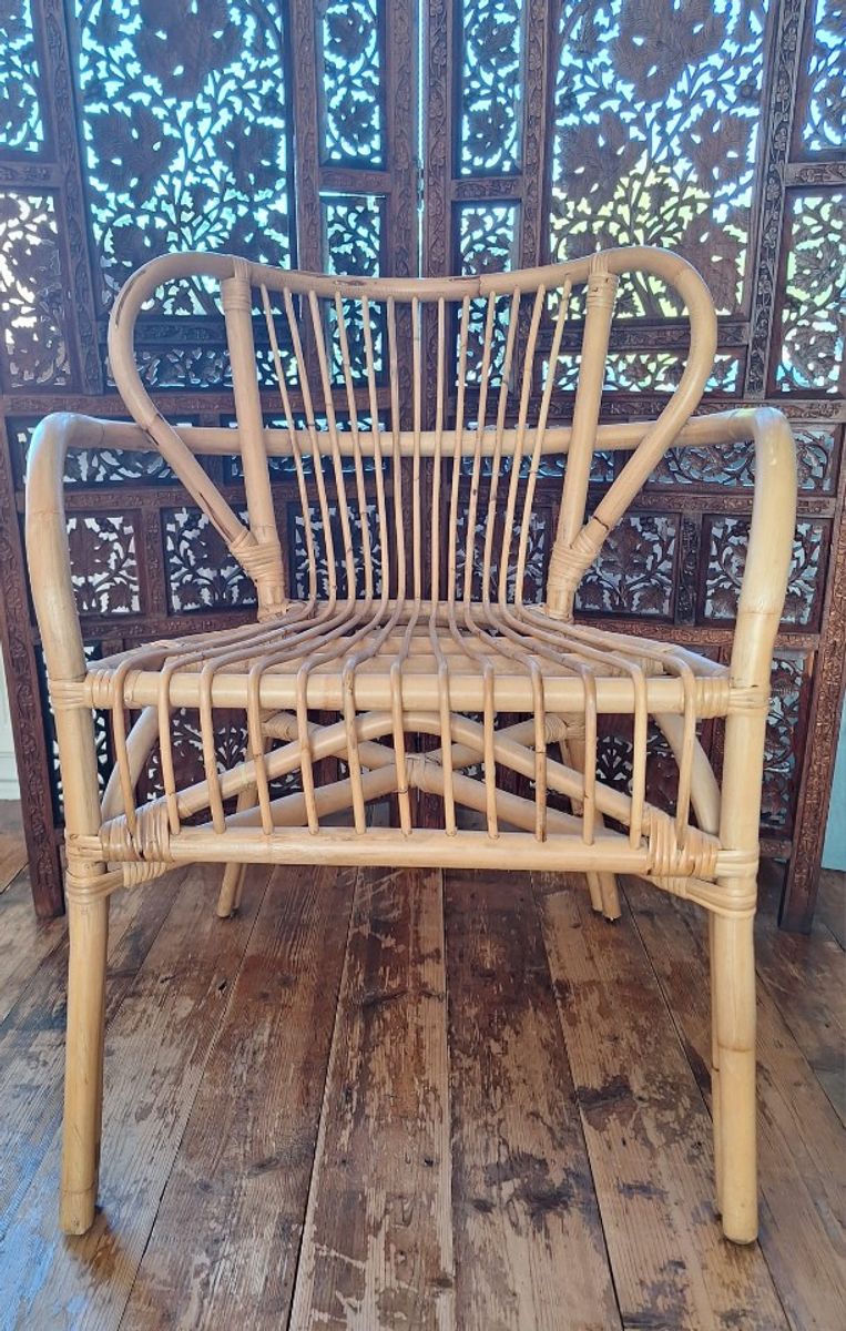 Rotan Stoel, Lichte Kleur In Perfecte Staat image 3