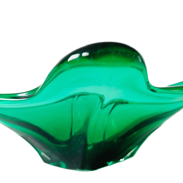 Vintage Glazen Murano Schaal Groen Mid-century 1970’s image 7