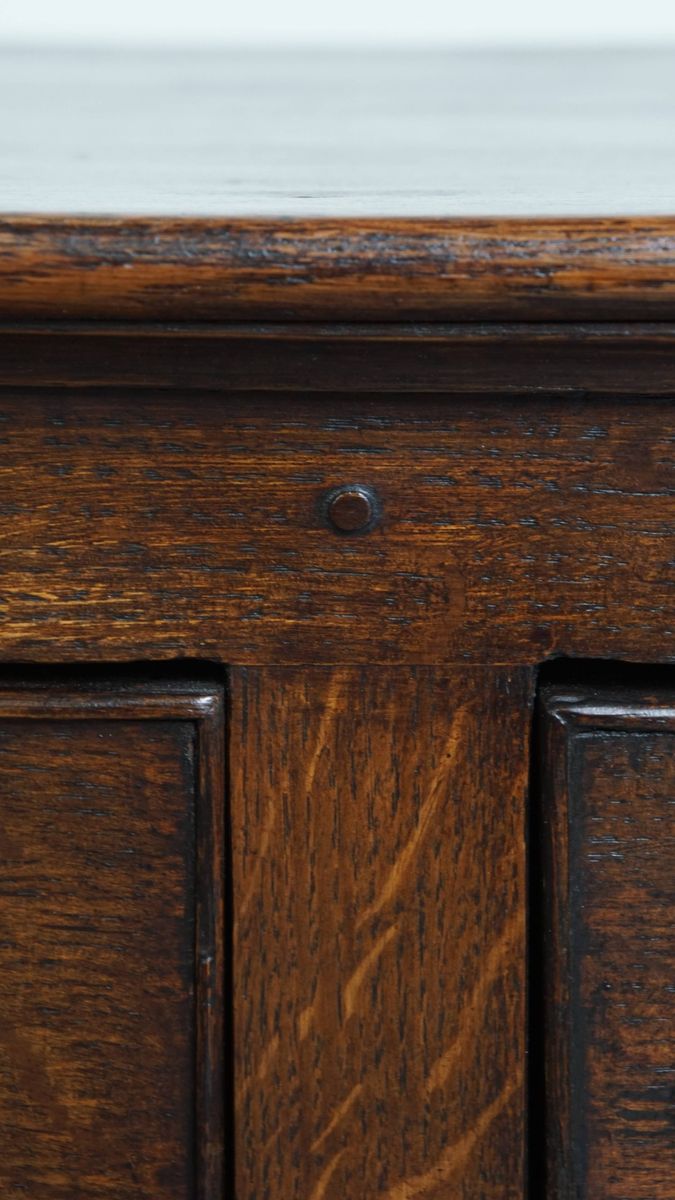 Prachtige Antieke Engelse Double Based Side Table/ Dressoir Van Eikenhout image 12