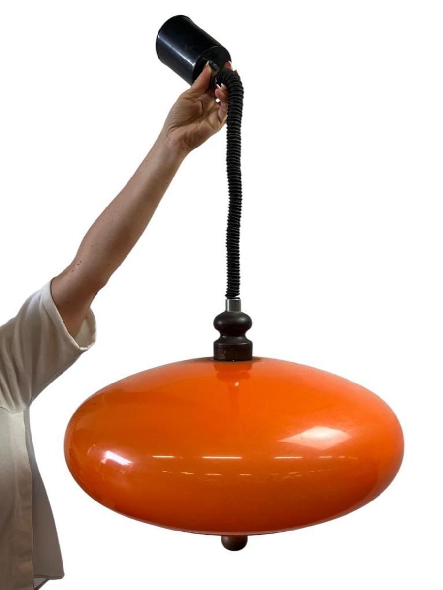 Vintage Oranje Ufo Luster / Hanglamp Jaren 70 image 2
