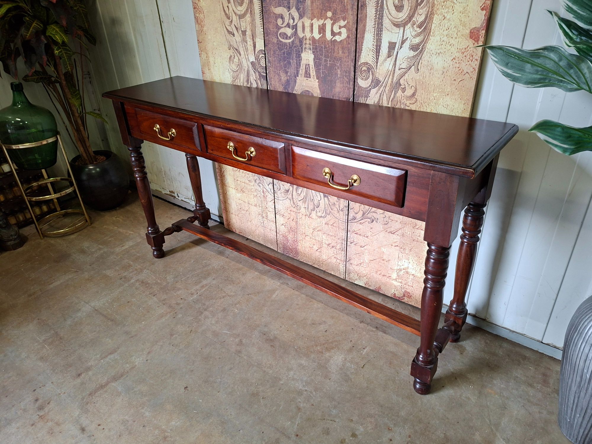 Klassieke Engelse Sidetable, Wandconsole. Haltafel Afm. 142x36cm En 77cm Hoog. image 3