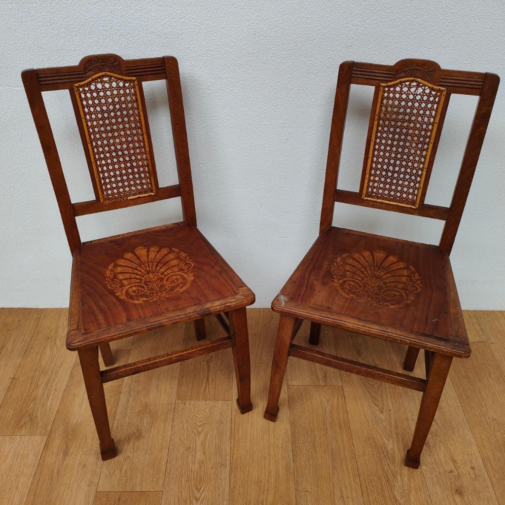 Vintage Houten Café Stoelen, Bistrostoelen, Eetkamerstoelen Set Prijs image 3
