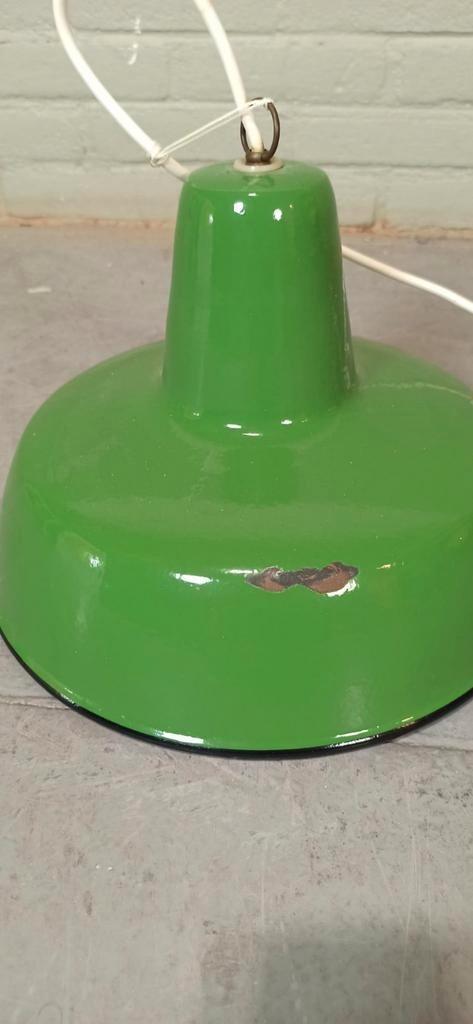 Vintage Emaille Industriële Hanglamp, Groen image 9