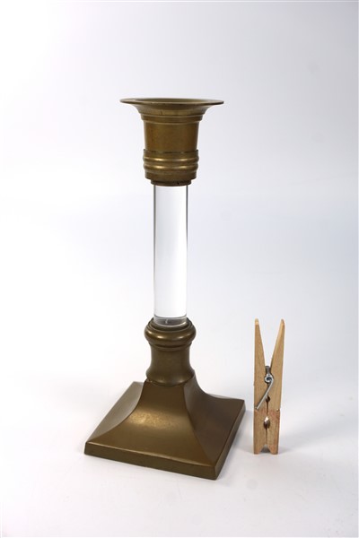 Vintage Messing Kandelaar Glas image 3