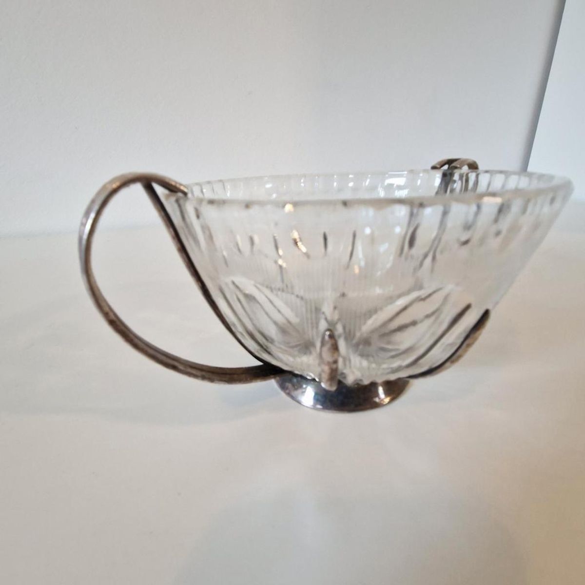 Antieke Kristal Met Zilver Suikerpot Schaal image 7