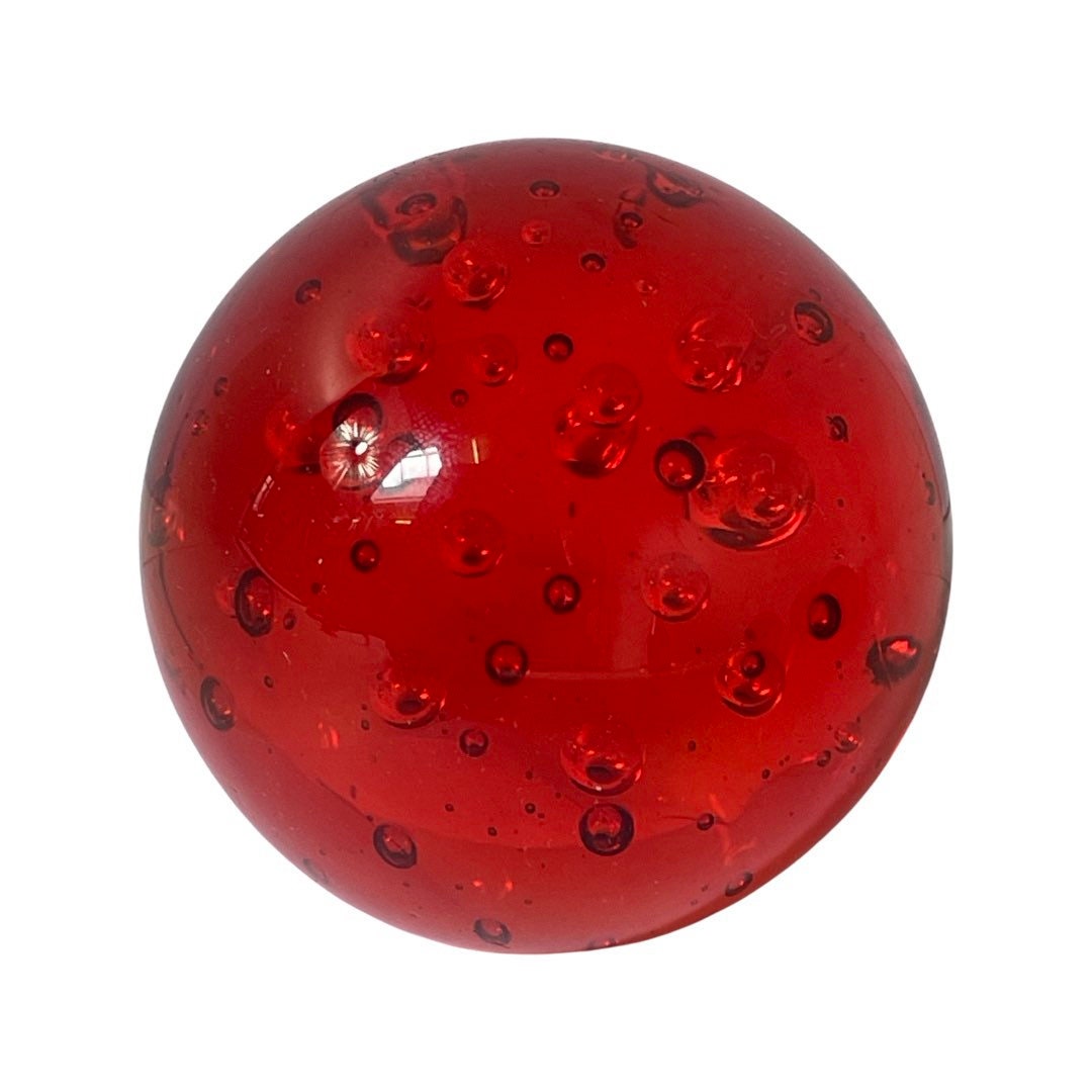 Handmade - Murano - Presse Papier / Paperweight - Red With Bubbles image 5