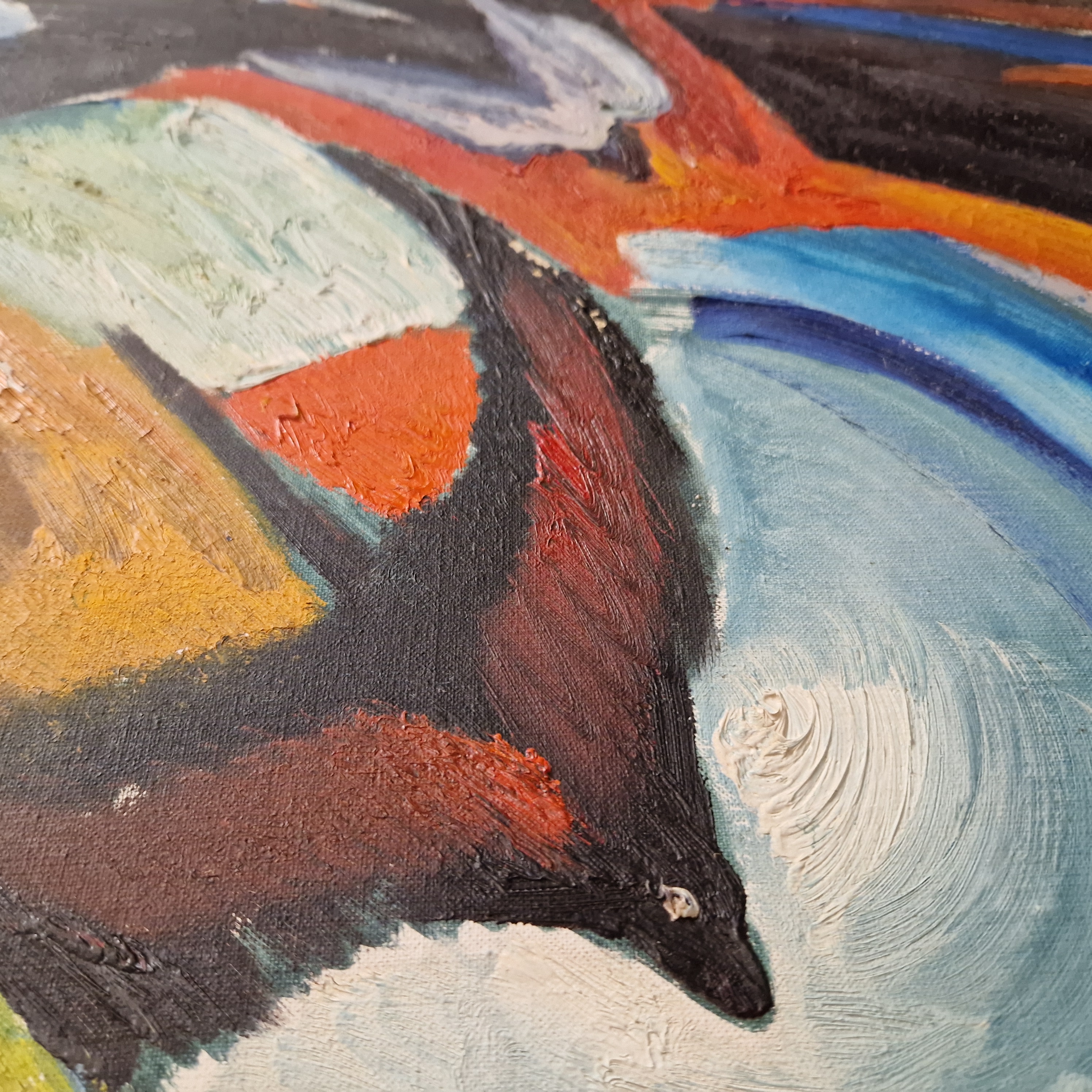 Mid Century Schilderij Geleefd Kunst Op Doek image 3