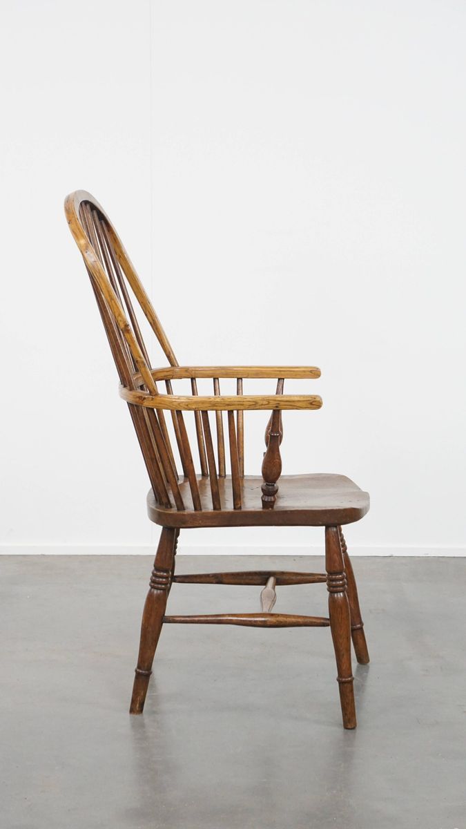 Leuke Antieke Engelse Windsor Stickback Chair Uit De 19e Eeuw Gemaakt Van Iepenhout image 3