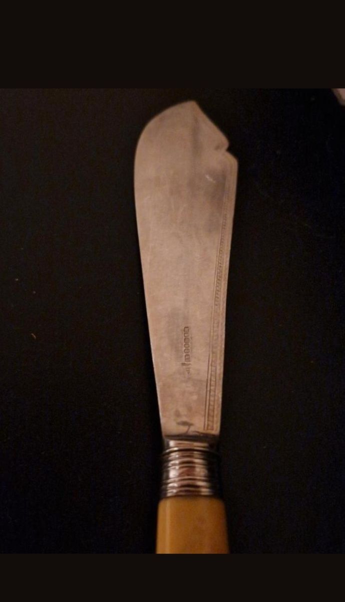 Antiek Walker And Hall Groot Vis Serveerset, Zilver Gemerkt image 5