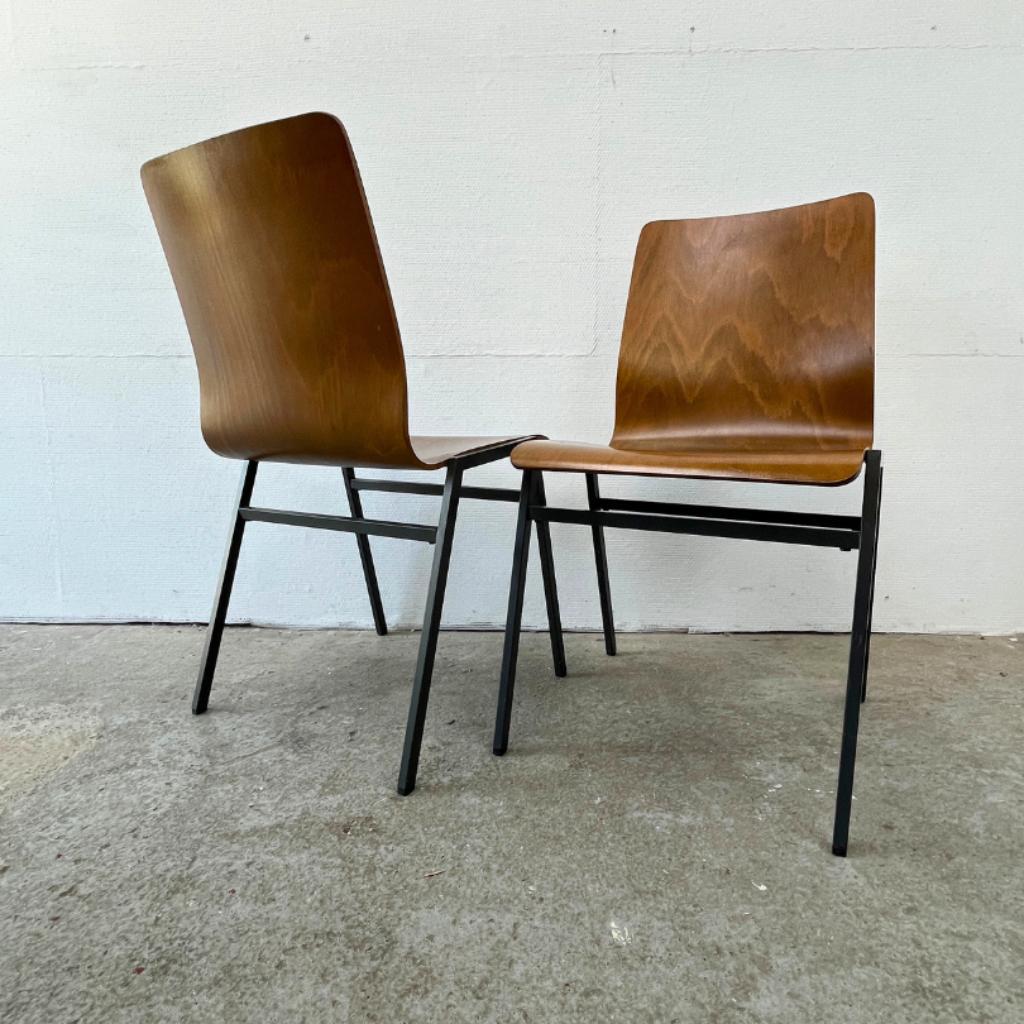 Stoel Multiplex / Plywood - Midcentury Design Hout - Metaal image 5