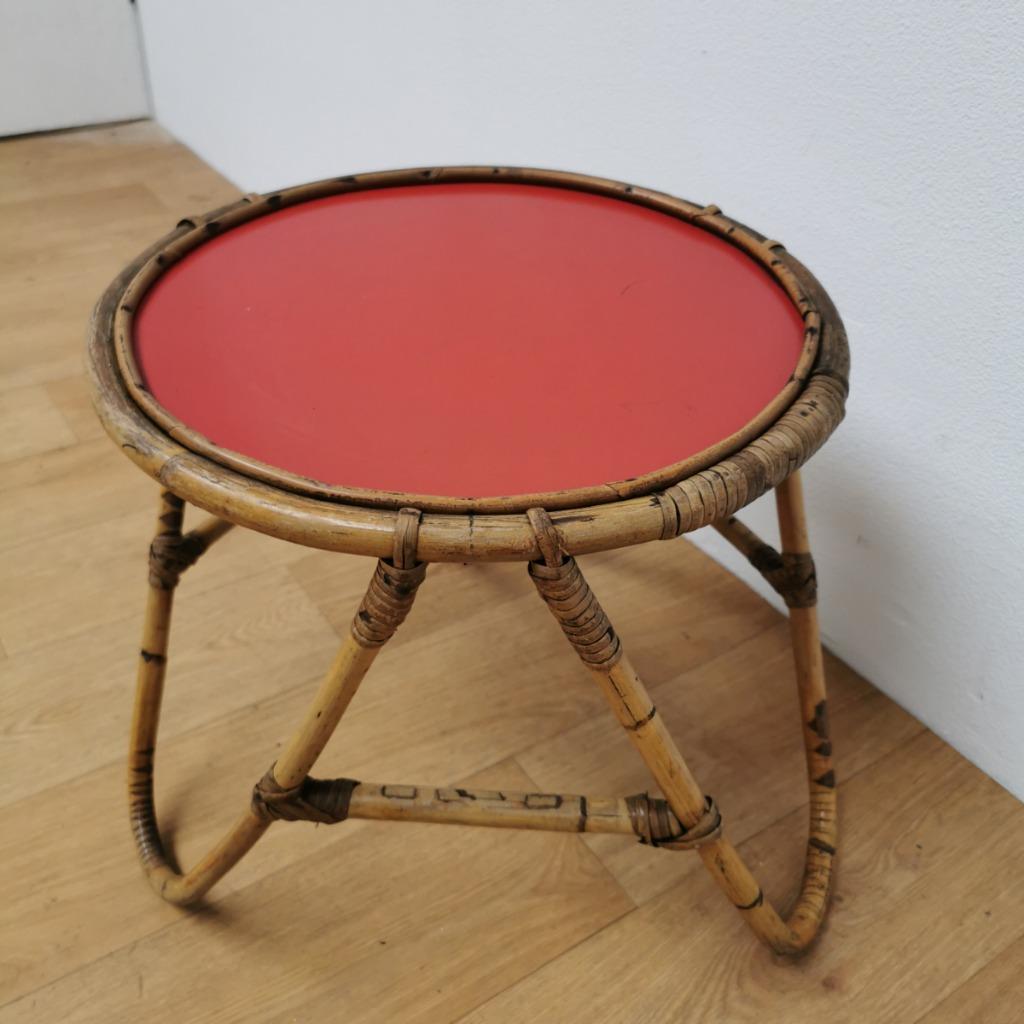 Vintage Rotan, Rattan, Bamboe Salontafeltje, Bijzettafeltje image 8