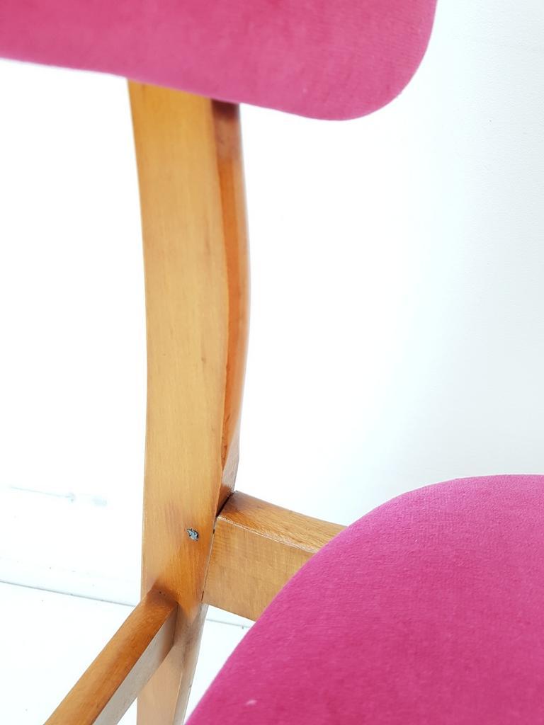 Vintage Roze Stoelen | Roze Velours Stof 2 Stuks image 8