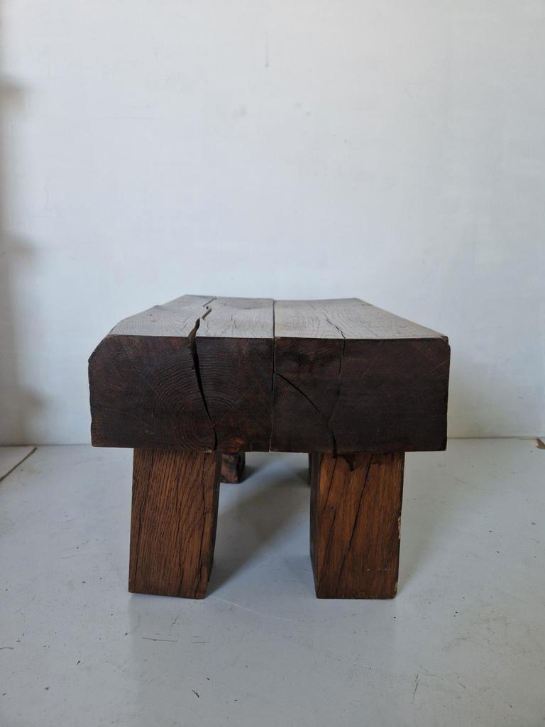 Brutalist Wabi Sabi Massief Houten Bijzettafel image 2