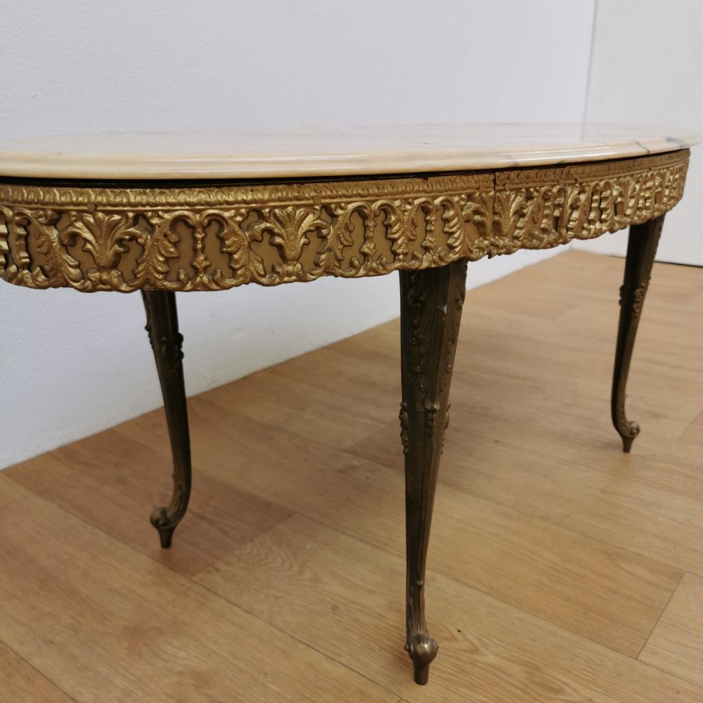 Vintage Ovale Regency Salontafel Koffietafel Marmer Blad 02 image 8