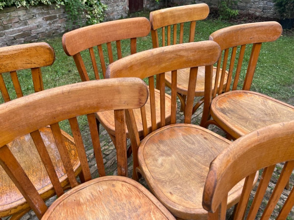 6 + 1 Baumann Bistrostoelen Keukenstoeln Café Stoelen Frans image 18