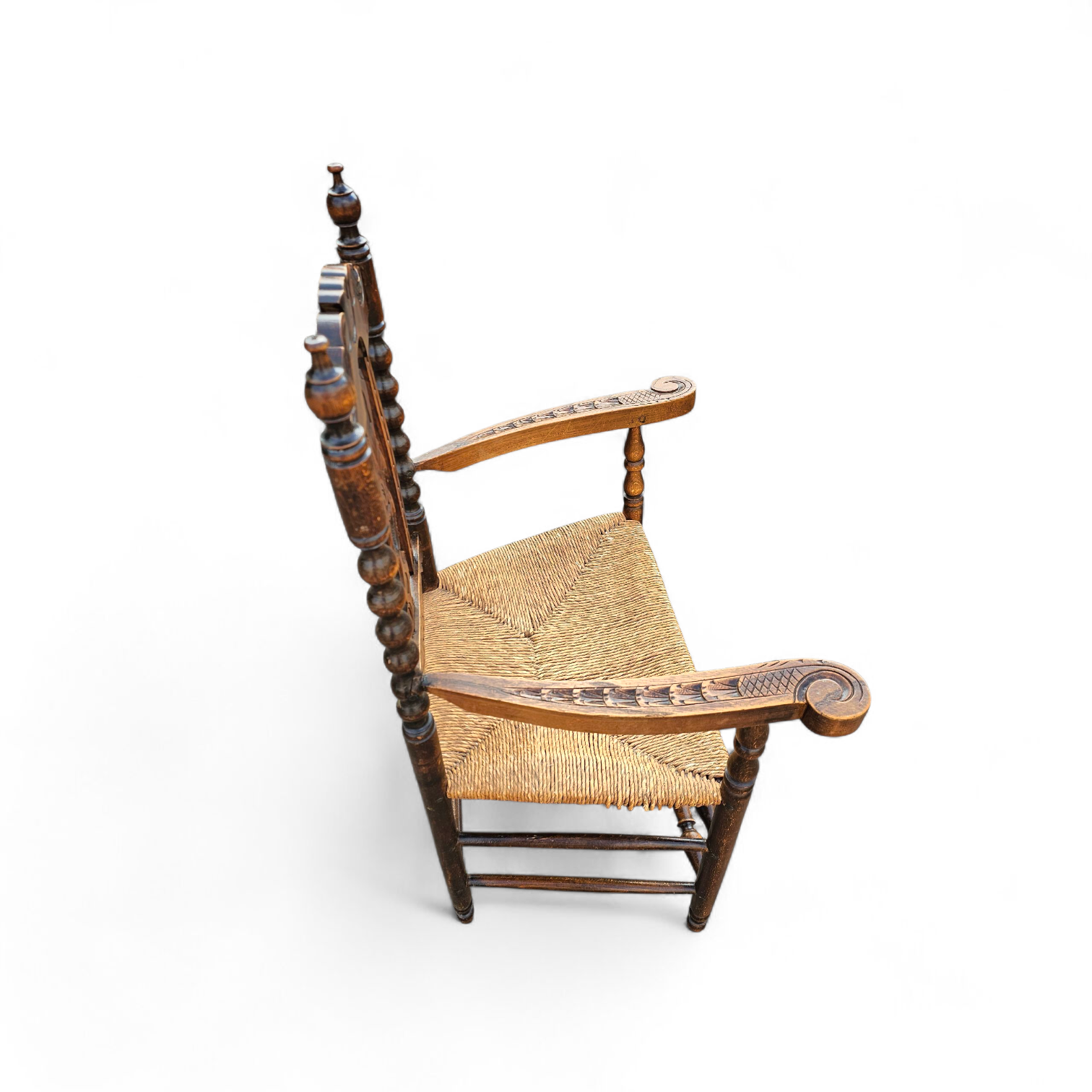 8 ( 2 X Armrest ) X Ornate Wood / Bobbin / Wicker Dining Chair / Studded Chairs image 15
