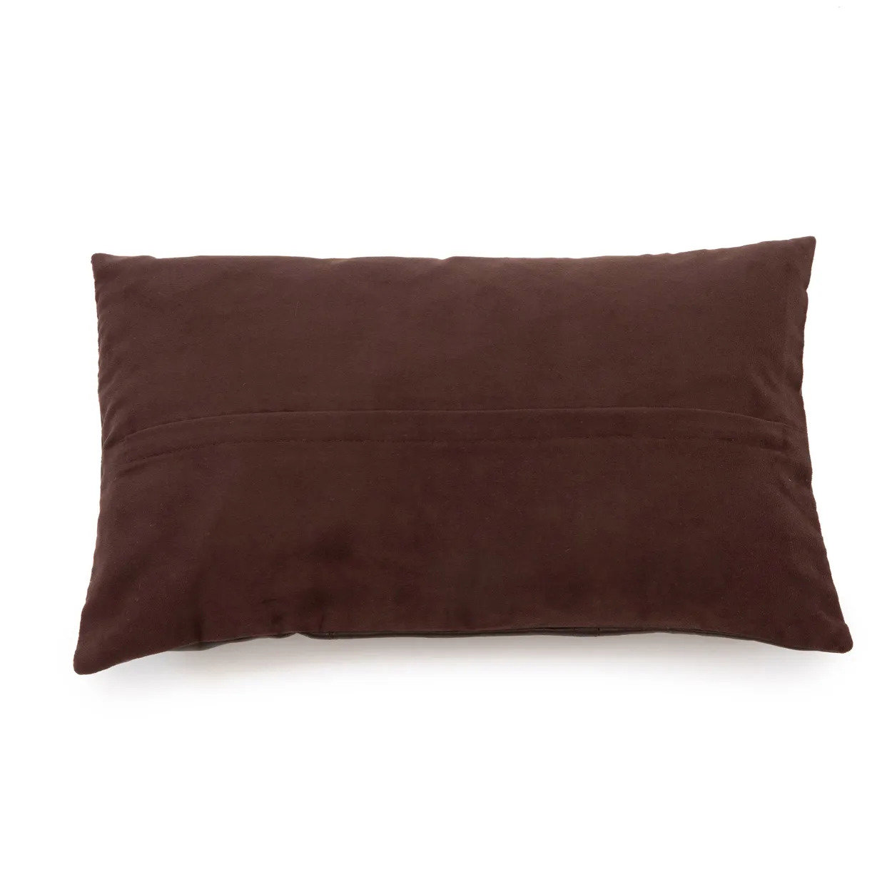 Bazar Bizar | Het Six Panel Leather Kussenhoes - Chocolade - 30x50 image 3